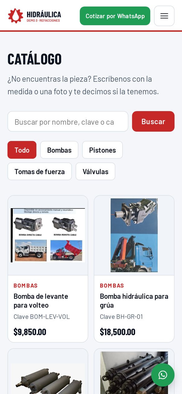 El catálogo en el celular: productos con foto, clave y precio.